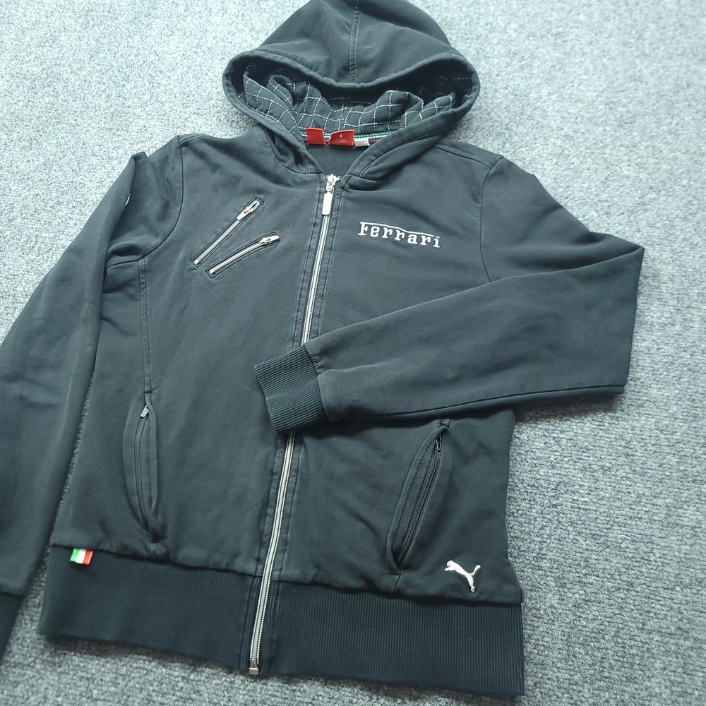Puma Scuderia Ferrari F1 Zip Up Hoodie Black Womens Medium 553775 Racing Jacket